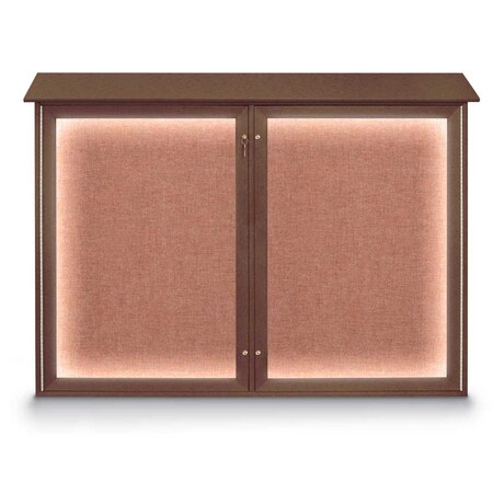United Visual Products Open Faced Traditional Rounded Corkboard UV645ARC-GOLD-APRICOT